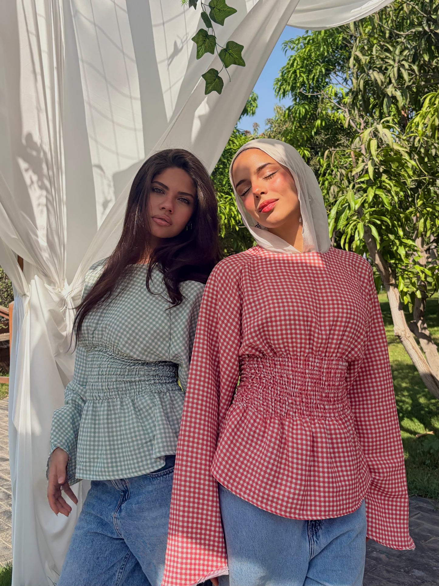 The Plaid ruched top