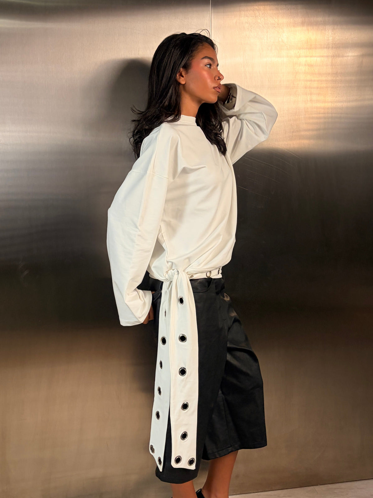 Ndustry top in white