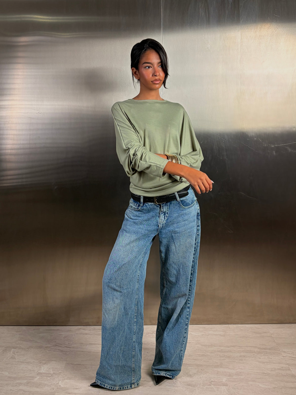 Sleek top in mint green