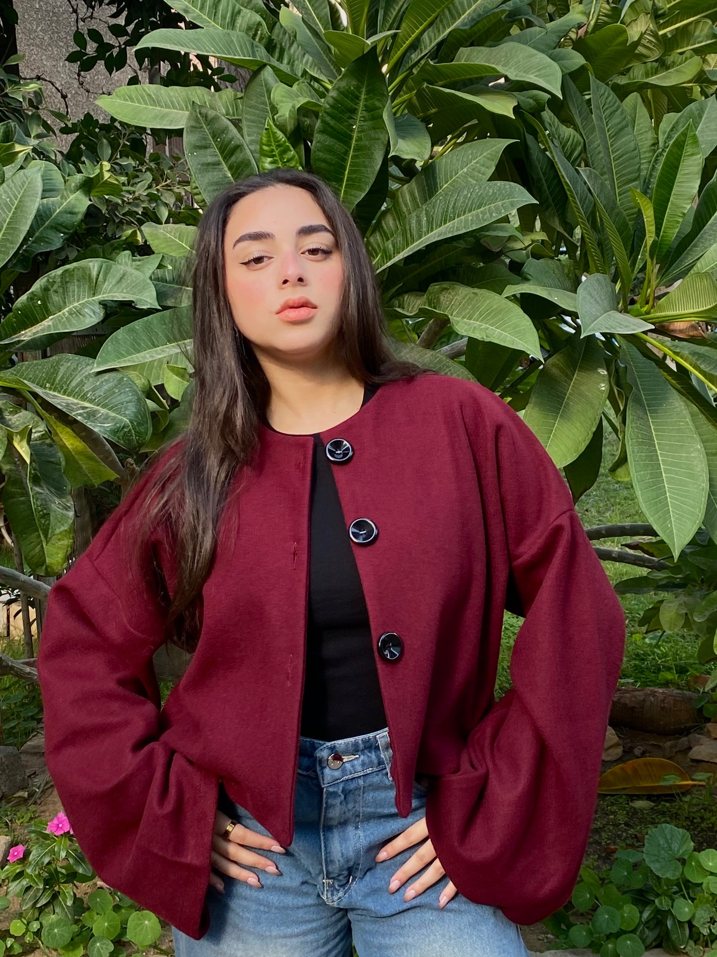 It girl jacket burgundy