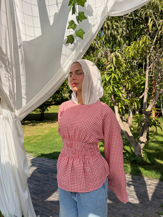 The Plaid ruched top