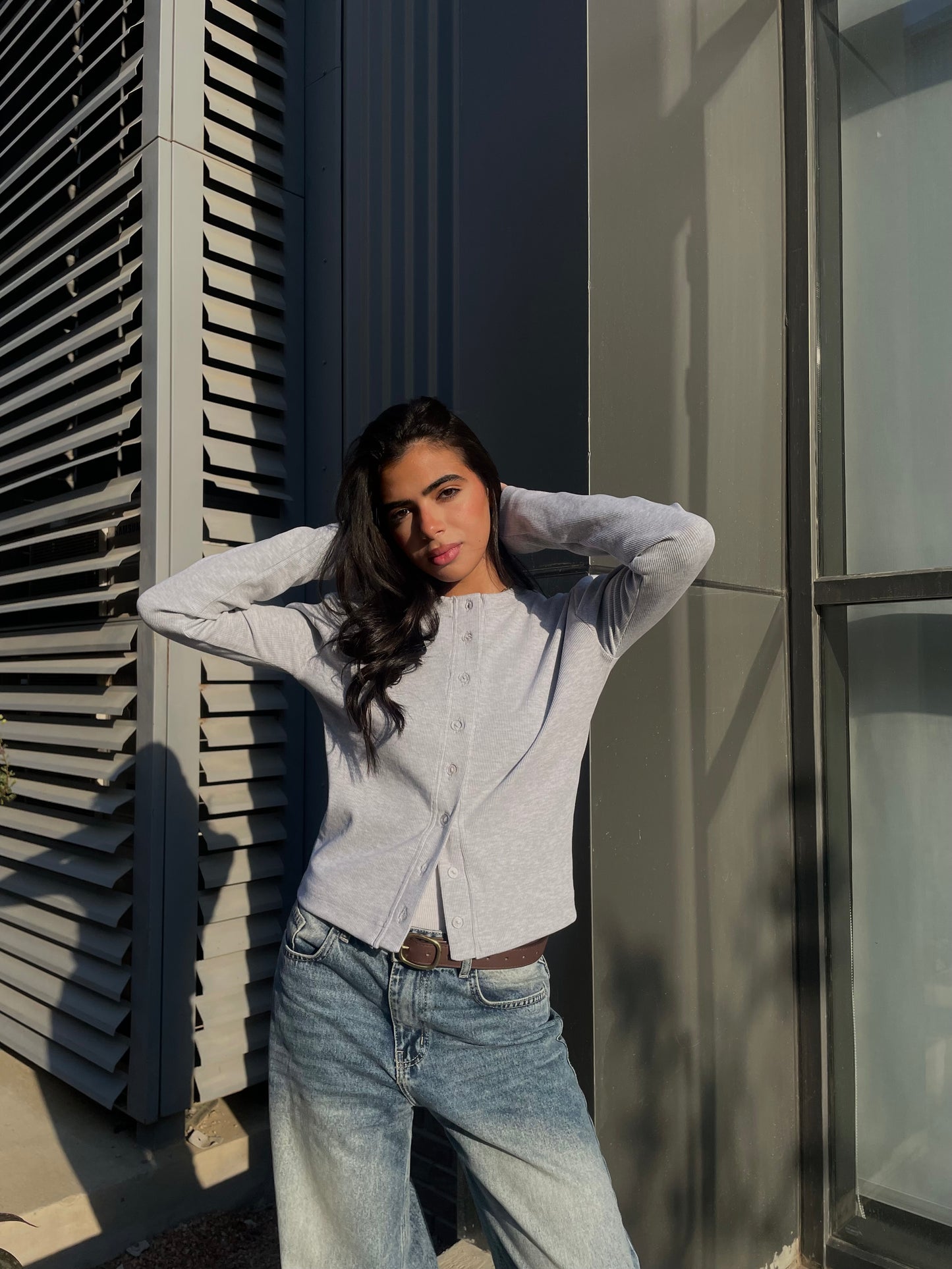 Pace cardigan light grey