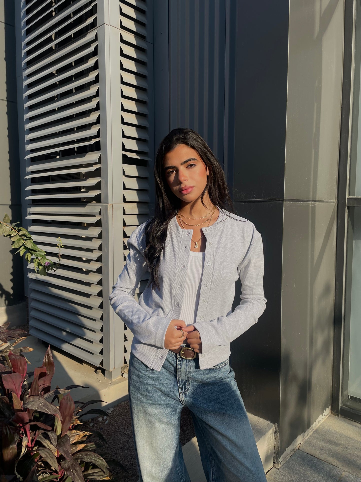 Pace cardigan light grey